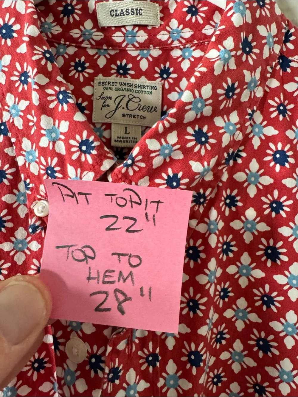 J. Crew men’s Short-Sleeve Button-Up Shirt L
